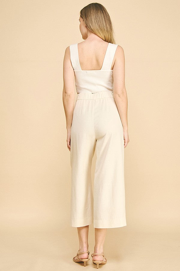Lawn Cropped Wide Leg Trousers