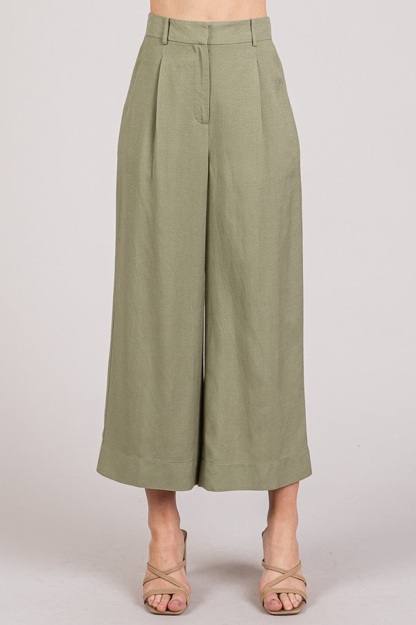 Lawn Cropped Wide Leg Trousers