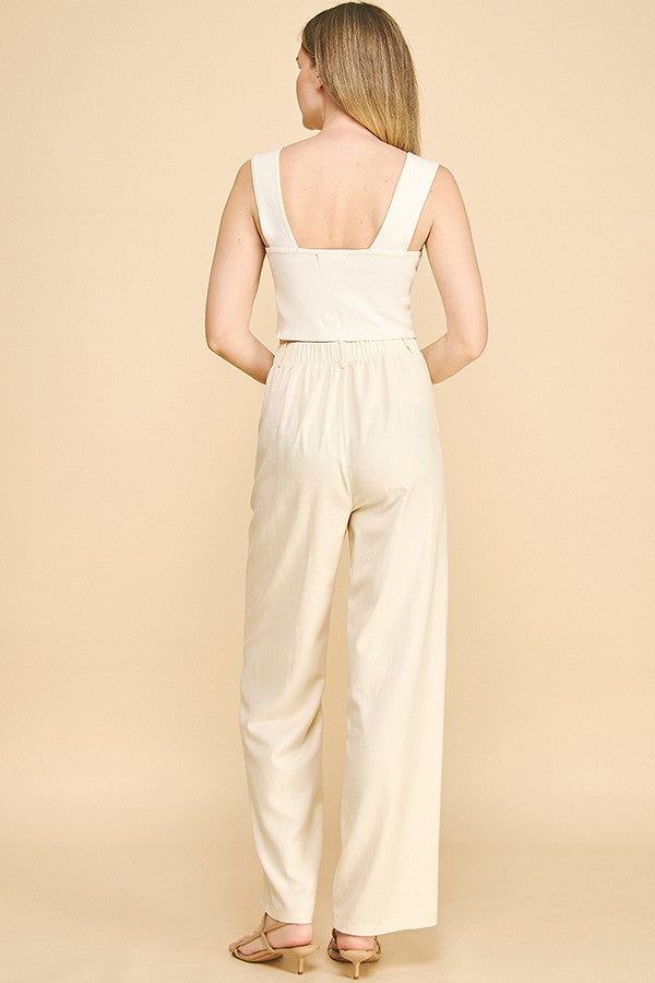 Lawn High Waist Straight Leg Tailored Trousers