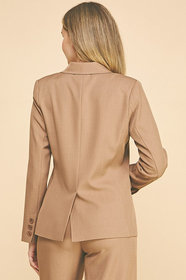 Twill Flared Oversized Blazer