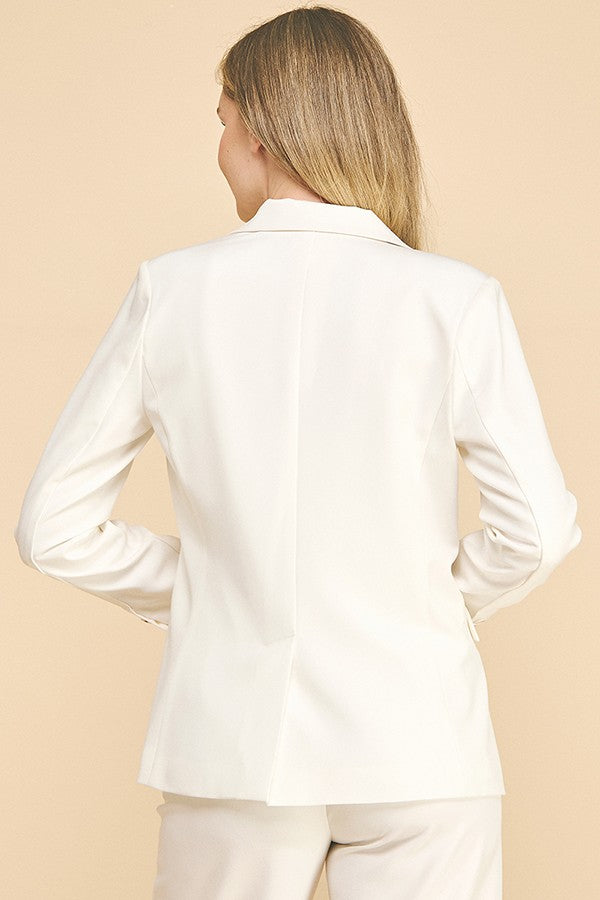 Twill Flared Oversized Blazer