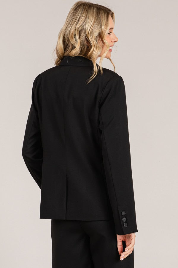 Twill Flared Oversized Blazer