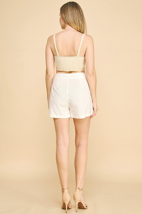 Linen Patch Pocket Wrap Skort