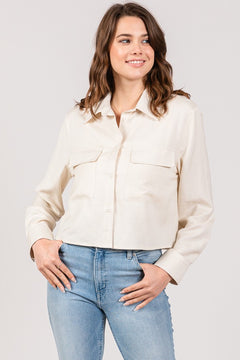 Linen Lawn Cropped Shacket