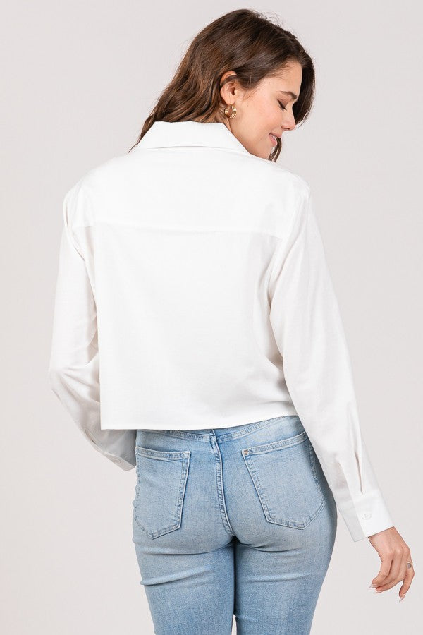 Linen Lawn Cropped Shacket