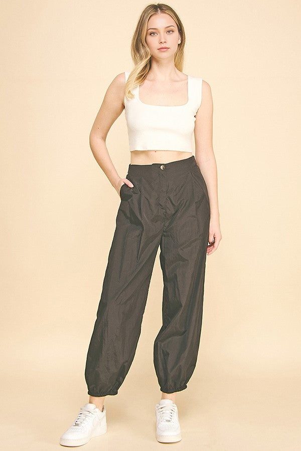 Crinkle Nylon Oversized Technical Joggers Pants