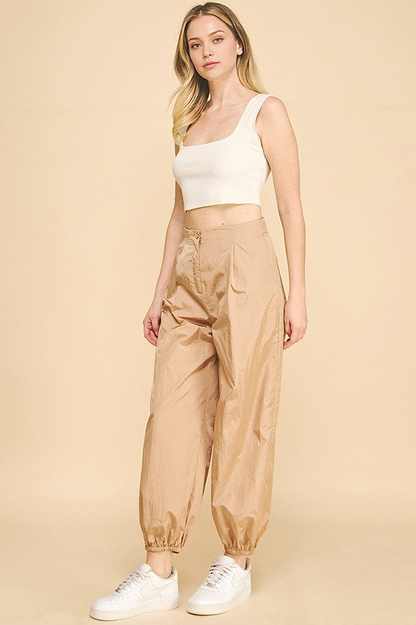 Crinkle Nylon Oversized Technical Joggers Pants