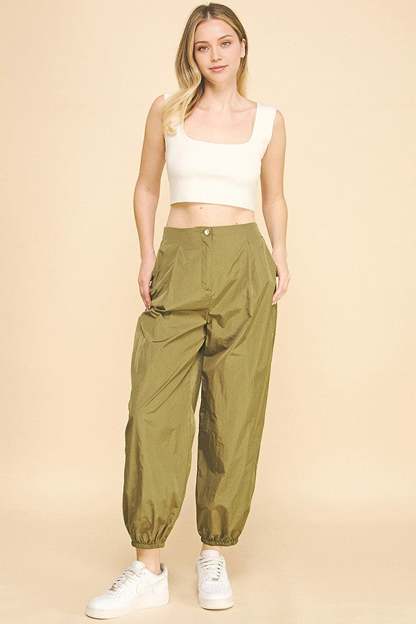 Crinkle Nylon Oversized Technical Joggers Pants