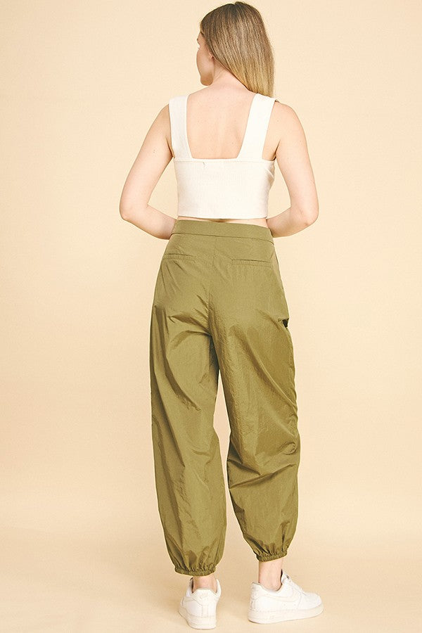 Crinkle Nylon Oversized Technical Joggers Pants