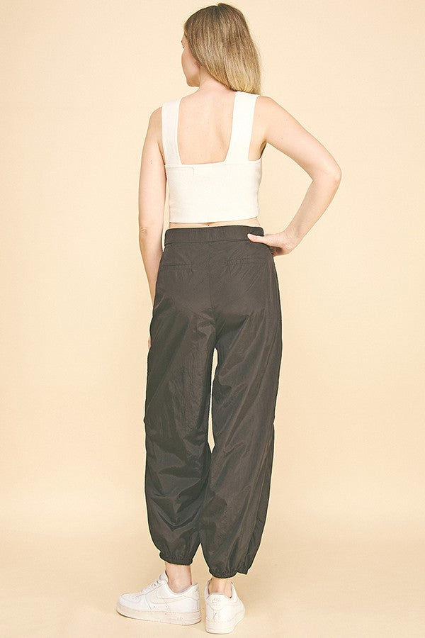 Crinkle Nylon Oversized Technical Joggers Pants