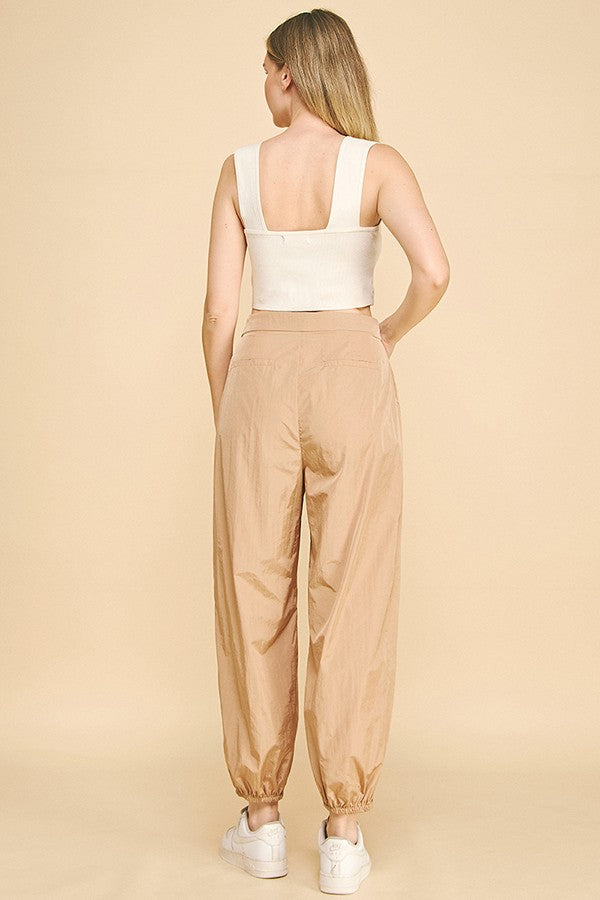 Crinkle Nylon Oversized Technical Joggers Pants