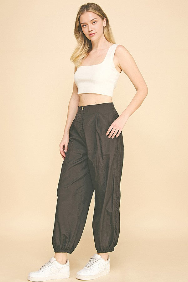 Crinkle Nylon Oversized Technical Joggers Pants