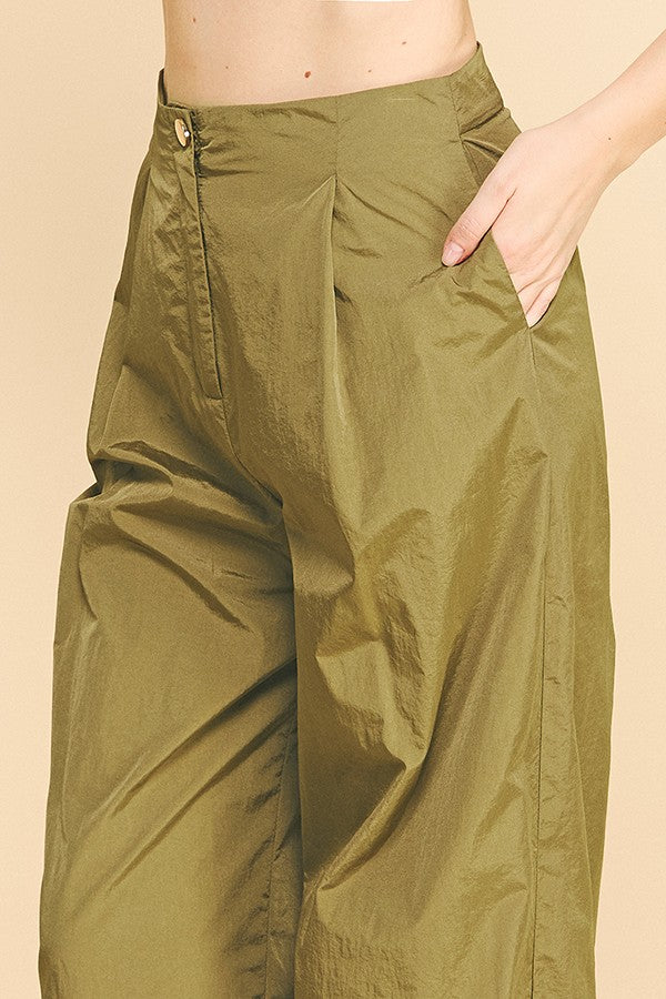 Crinkle Nylon Oversized Technical Joggers Pants