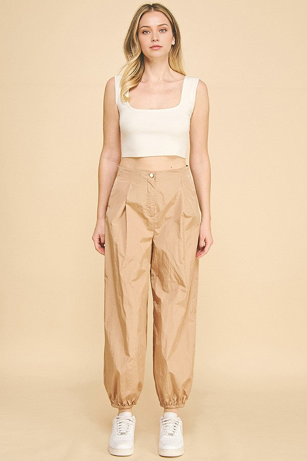 Crinkle Nylon Oversized Technical Joggers Pants