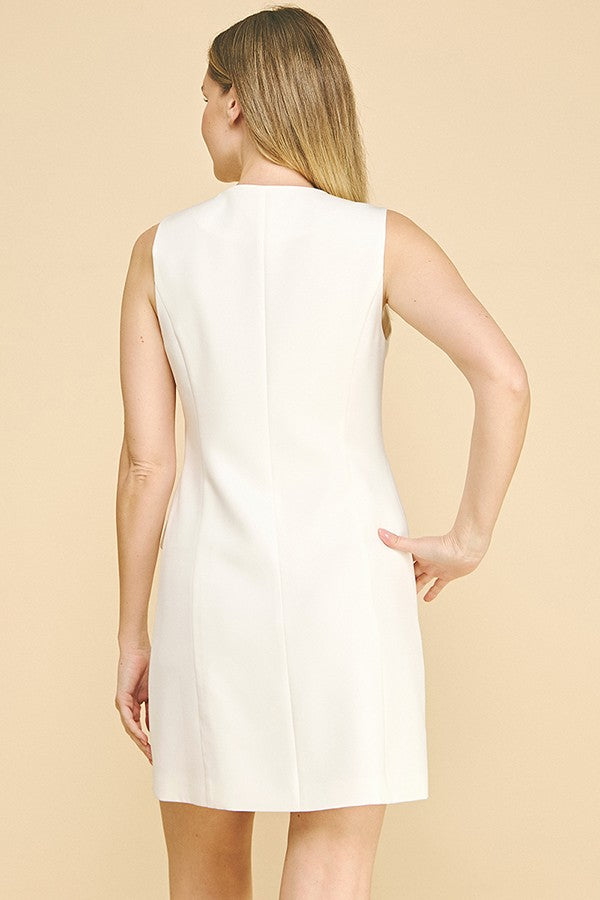 Twill Flap Pocket Button Down Shift Dress