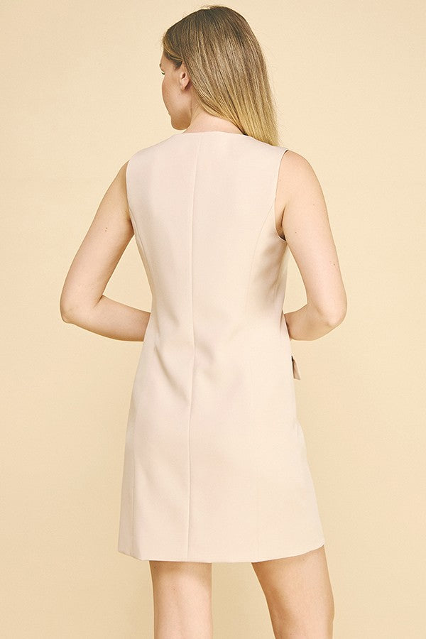 Twill Flap Pocket Button Down Shift Dress