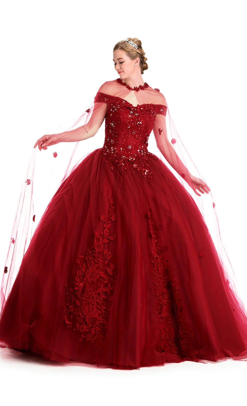 Long Off Shoulder Quinceanera Ball Gown