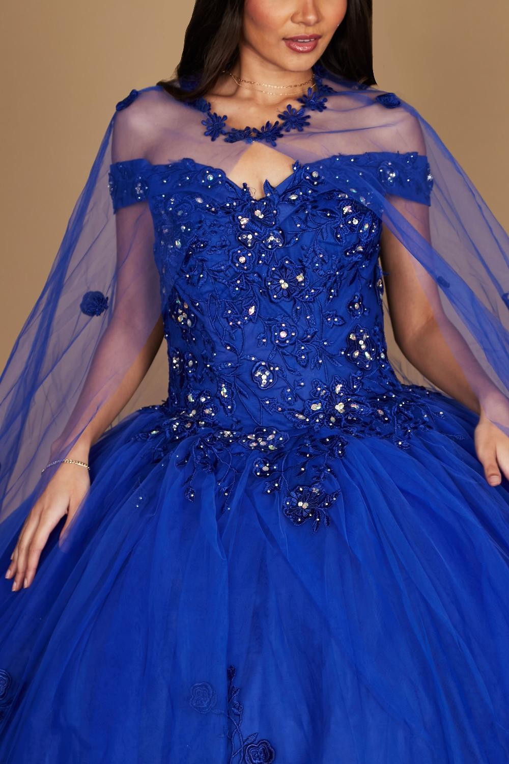 Long Off Shoulder Quinceanera Ball Gown