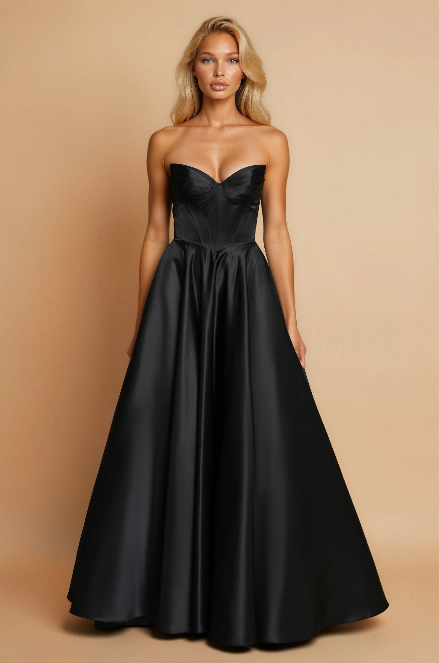 Long Corset Prom Formal Ball Gown