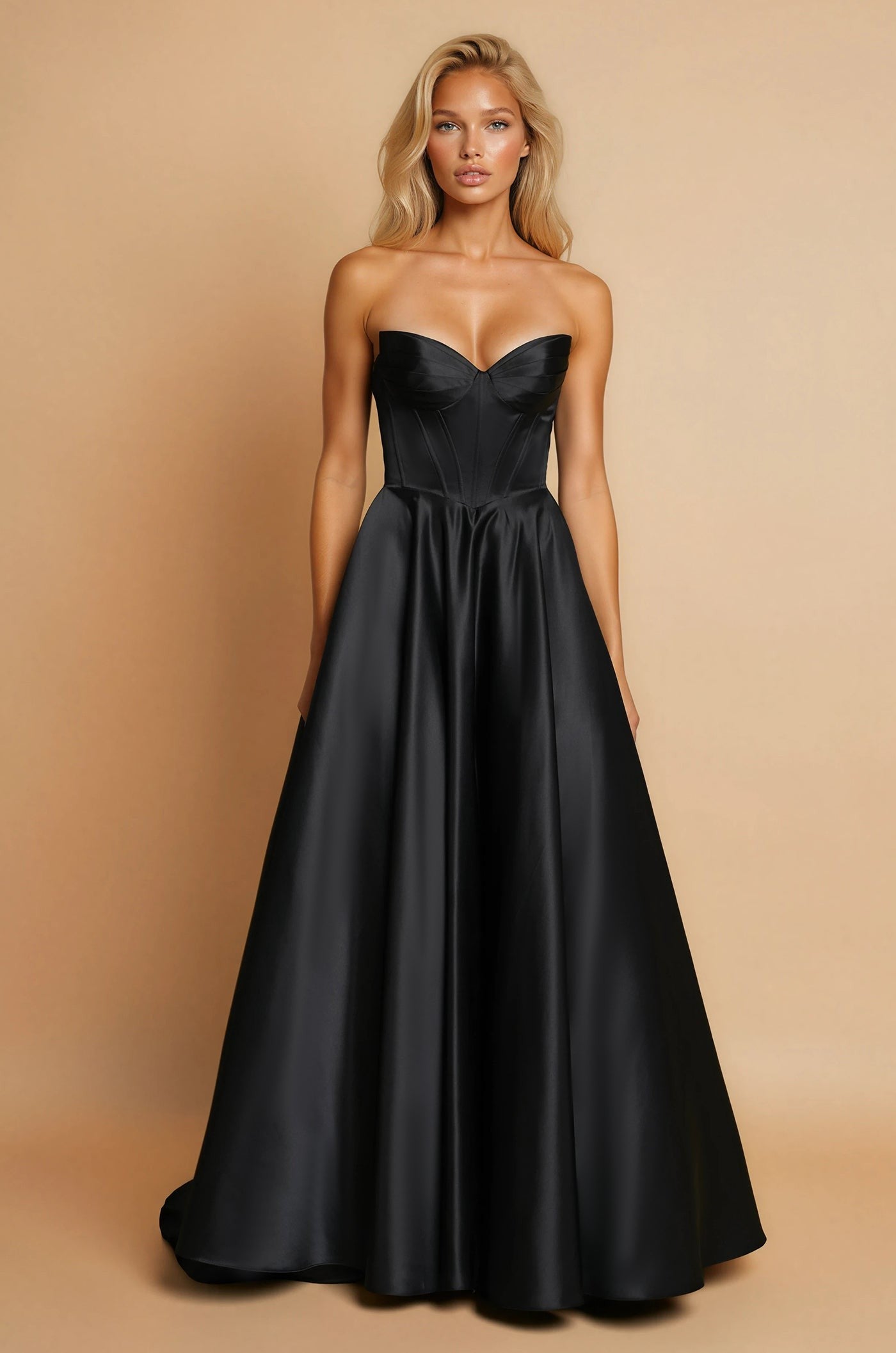 Long Corset Prom Formal Ball Gown