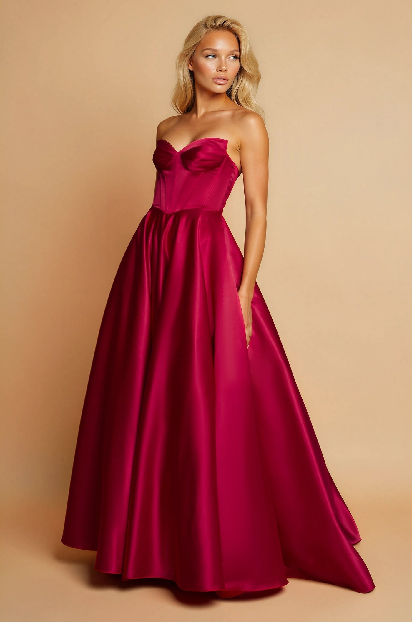 Long Corset Prom Formal Ball Gown