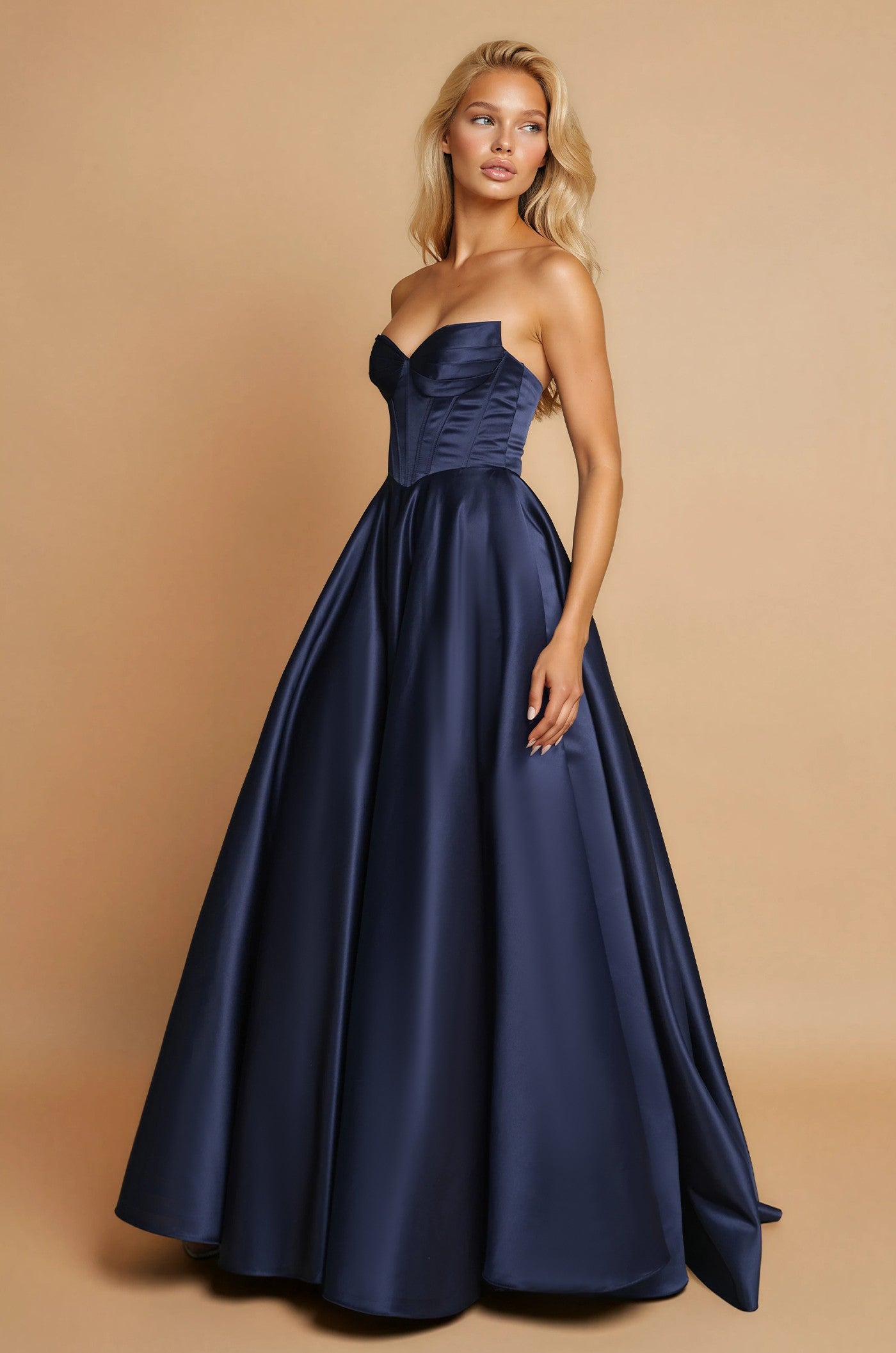 Long Corset Prom Formal Ball Gown