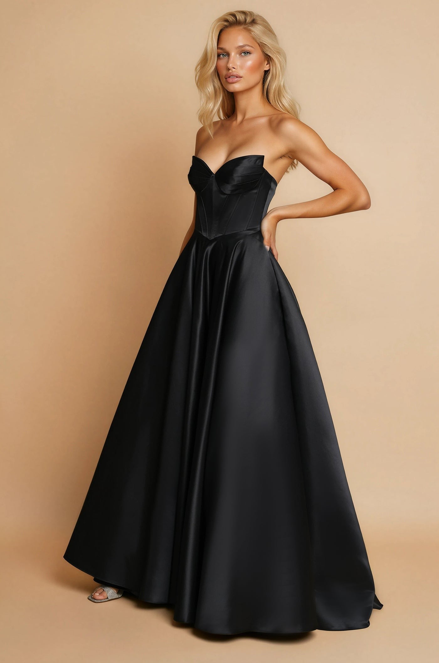 Long Corset Prom Formal Ball Gown