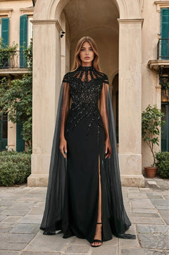 Luxury Couture Beaded Black Formal Dress