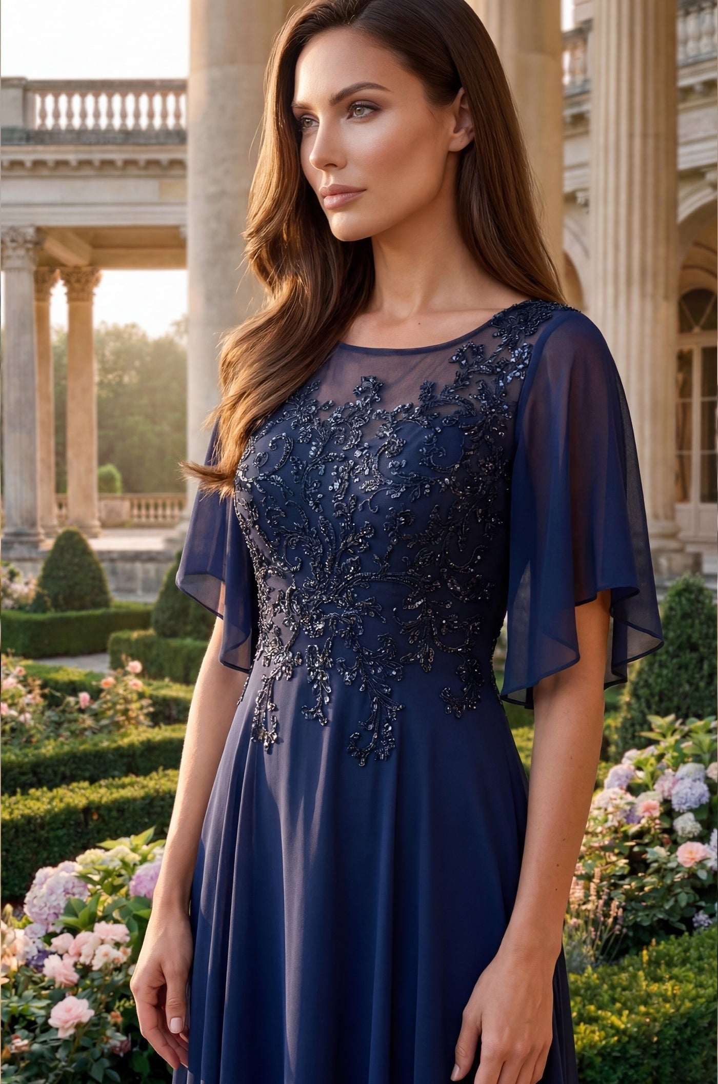 Short Sleeve Mother Of The Bride Dress