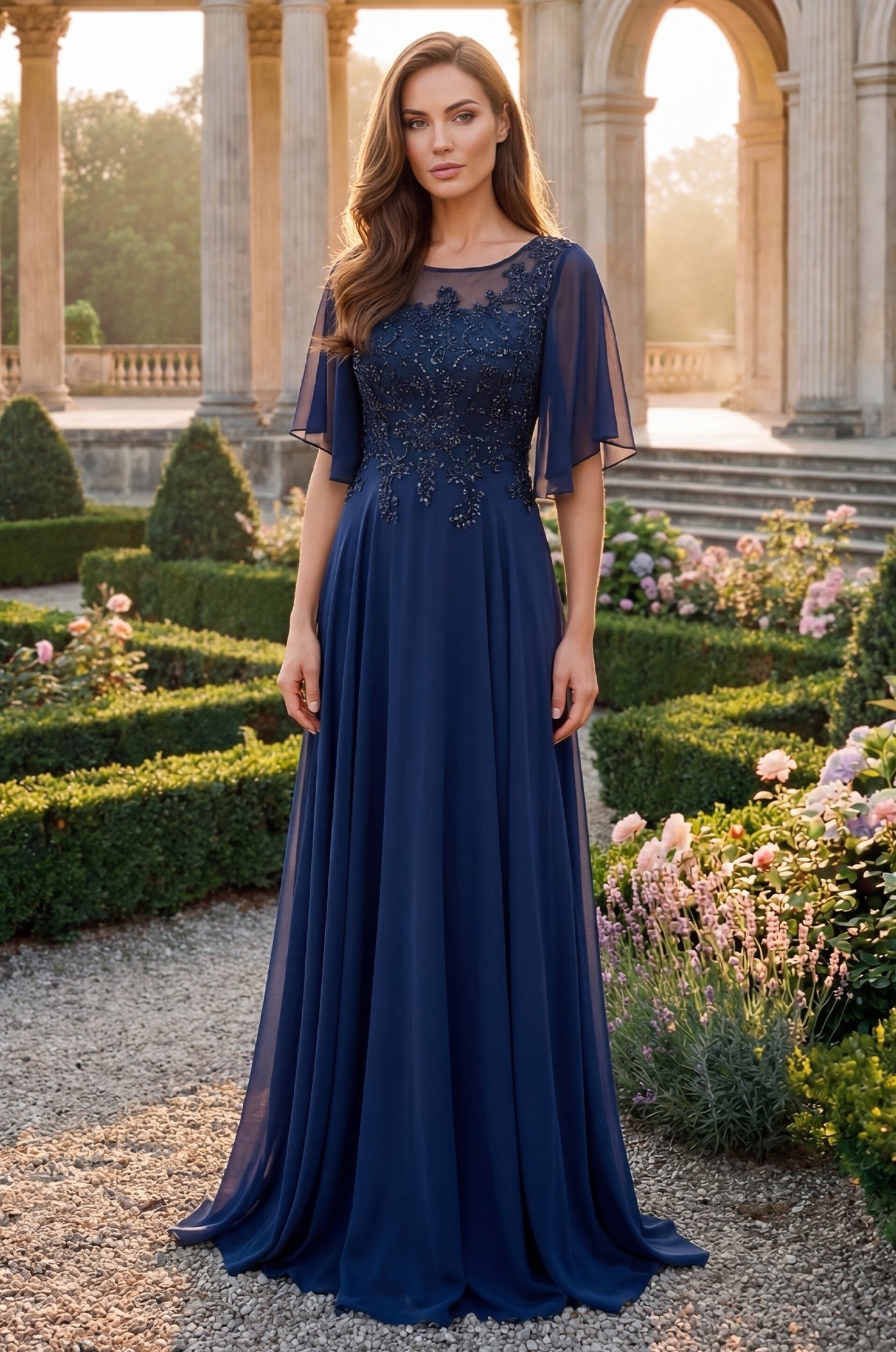 Short Sleeve Mother Of The Bride Dress
