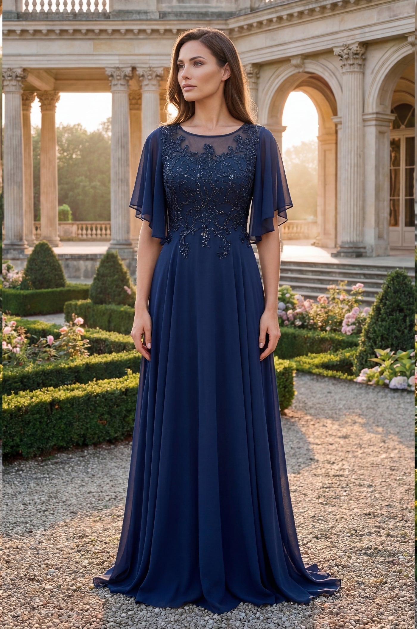 Short Sleeve Mother Of The Bride Dress