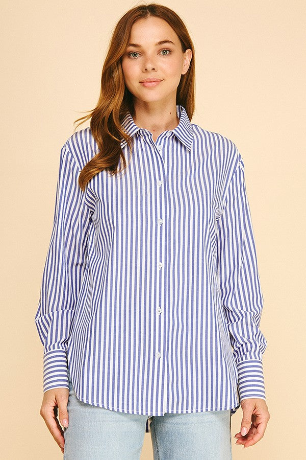 Bengal Striped Lawn Oversized Dress Shirt