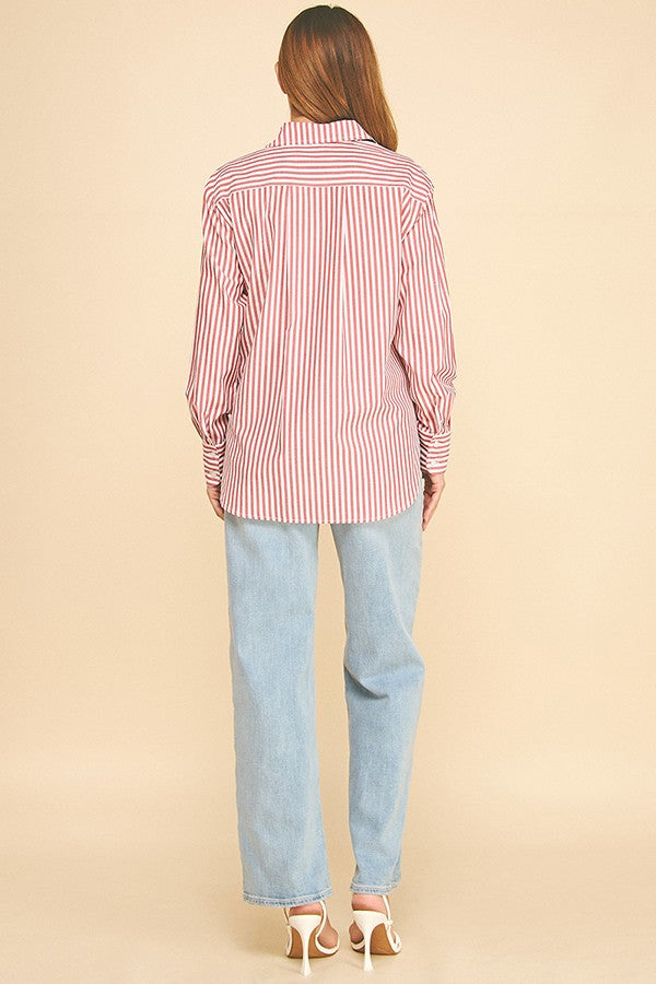 Bengal Striped Lawn Oversized Dress Shirt
