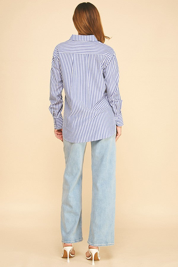 Bengal Striped Lawn Oversized Dress Shirt