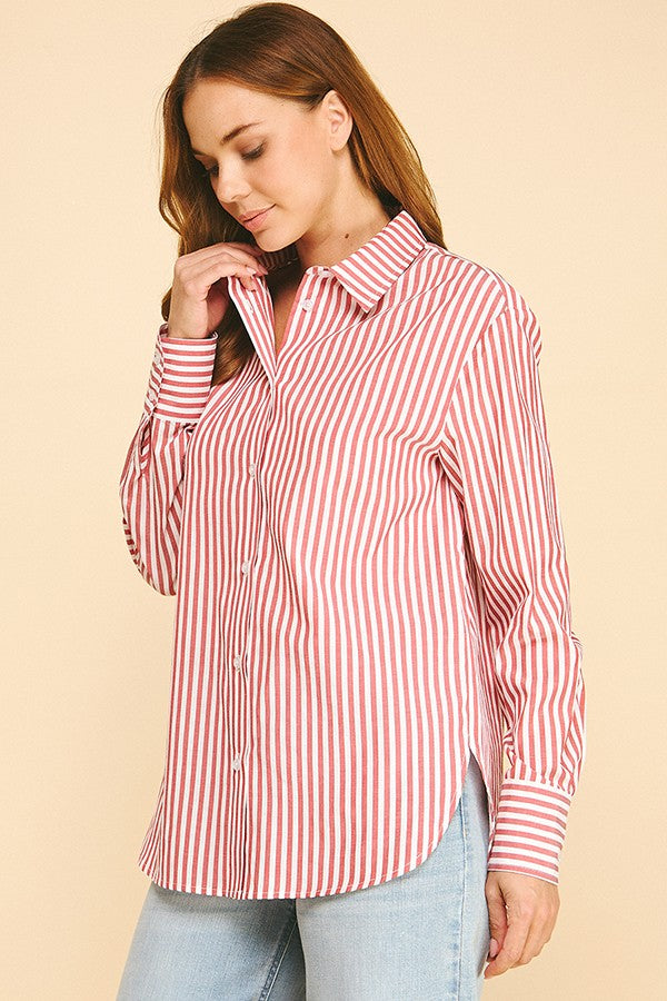 Bengal Striped Lawn Oversized Dress Shirt