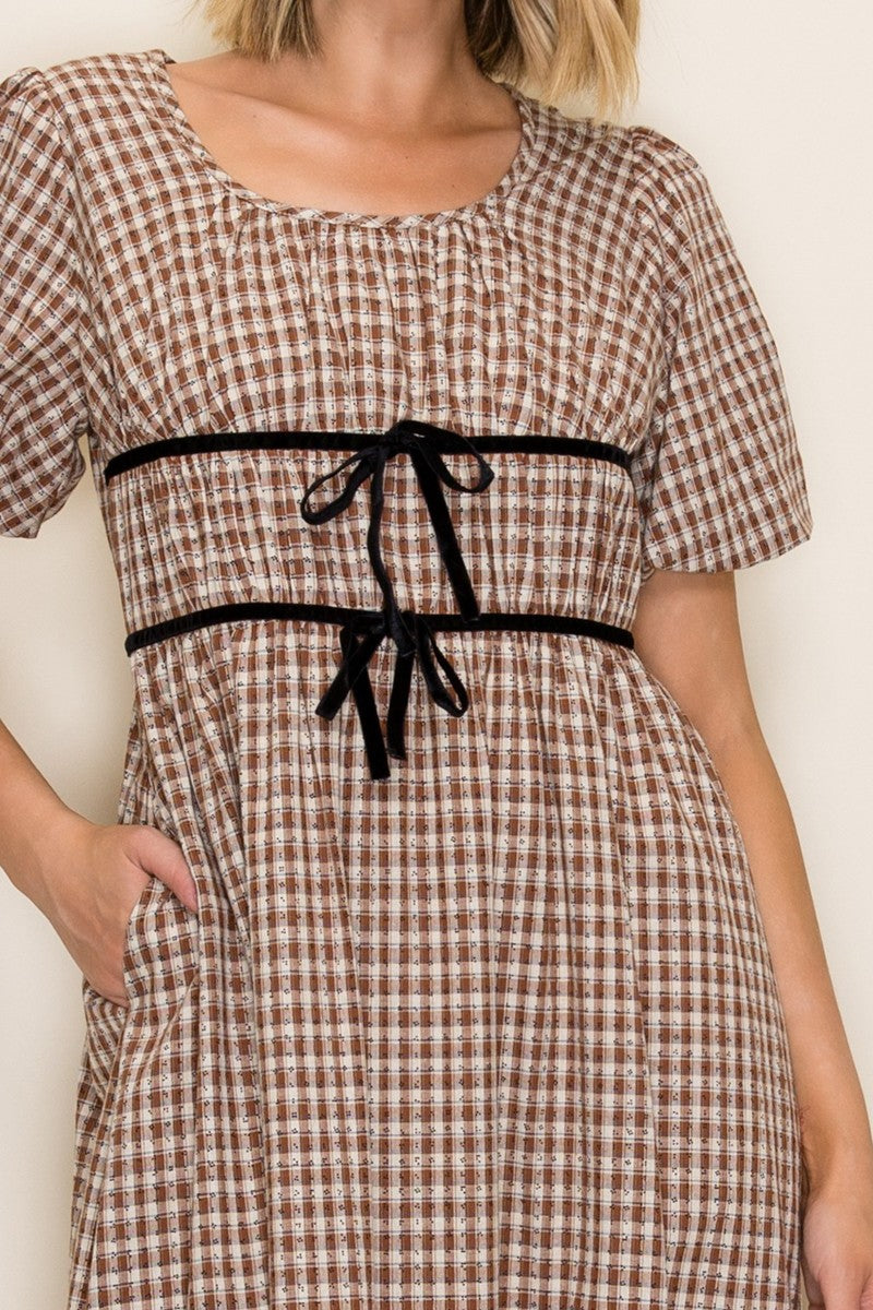 Contemporary Gingham Contrast Dress