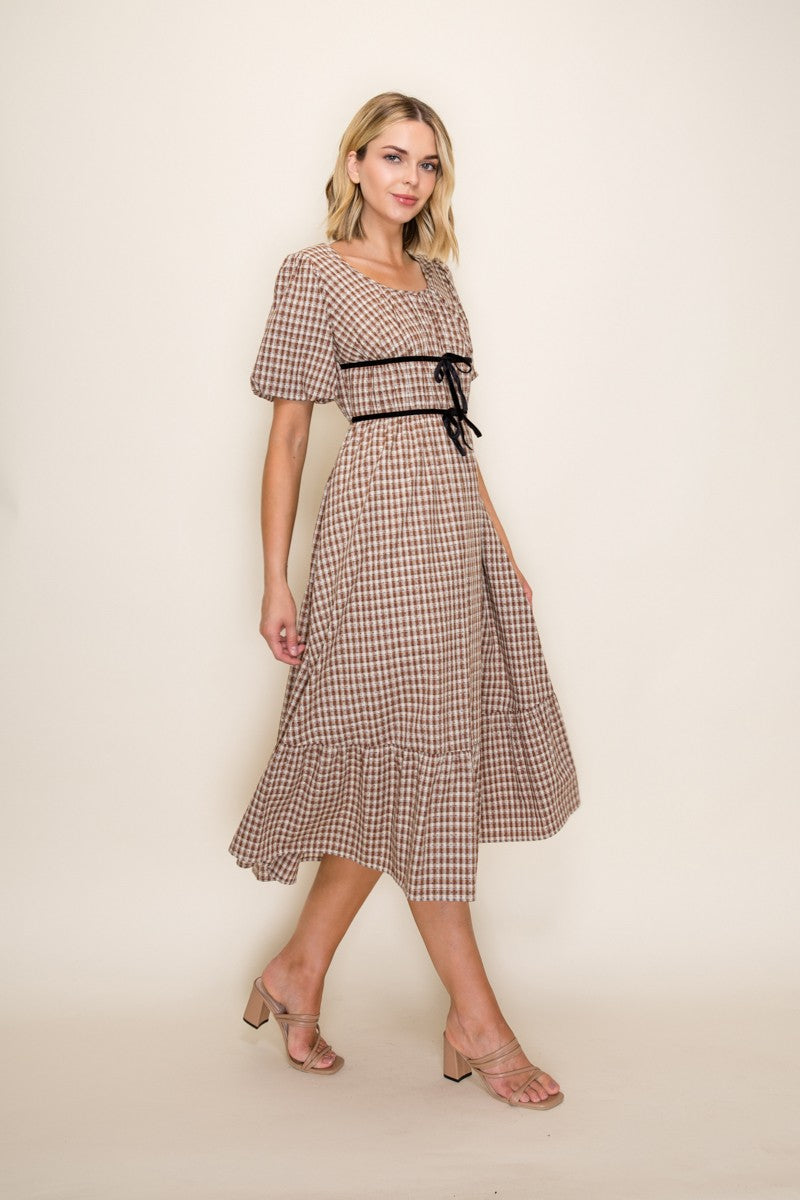 Contemporary Gingham Contrast Dress