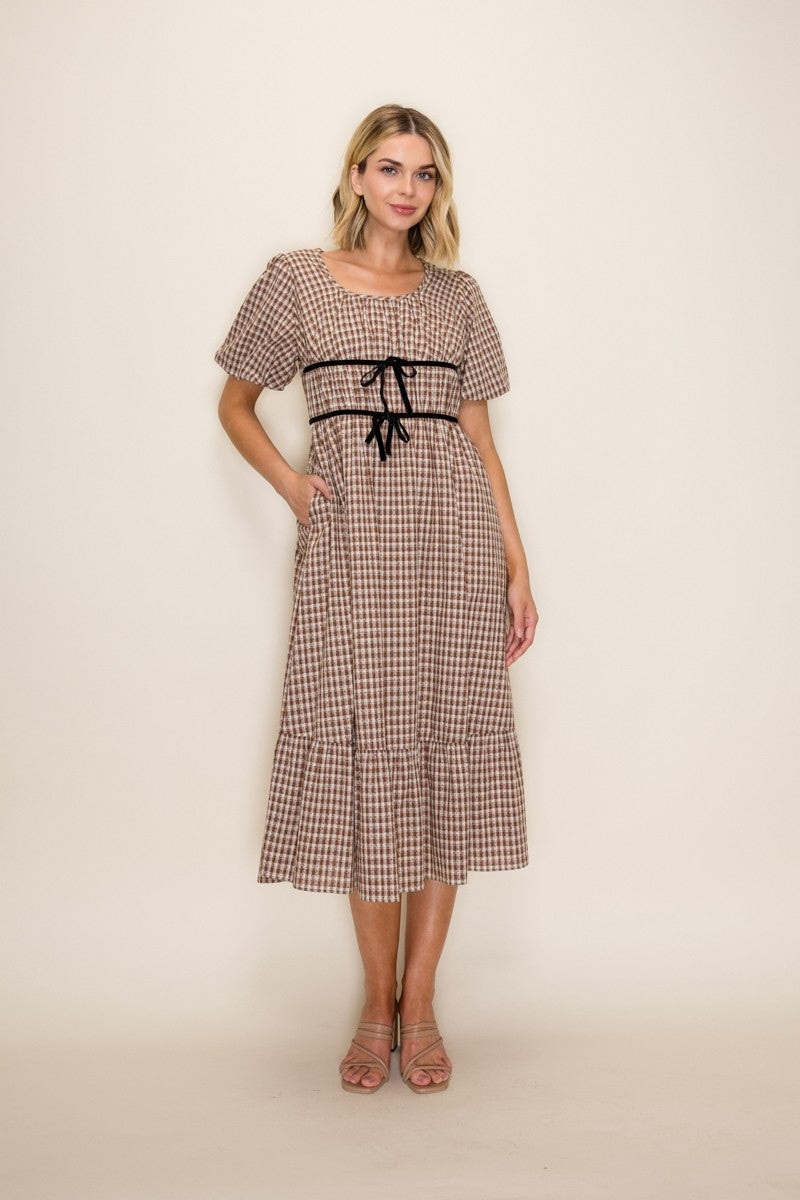 Contemporary Gingham Contrast Dress