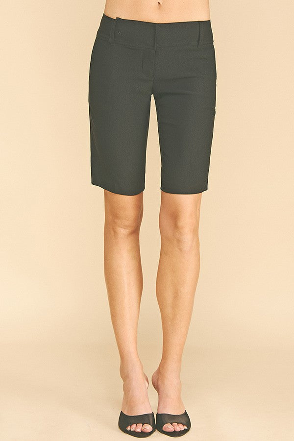 Black Millennium Low Rise Double Hook Fly Capri Shorts