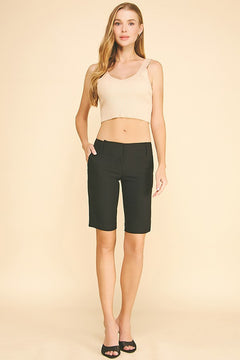 Black Millennium Low Rise Double Hook Fly Capri Shorts