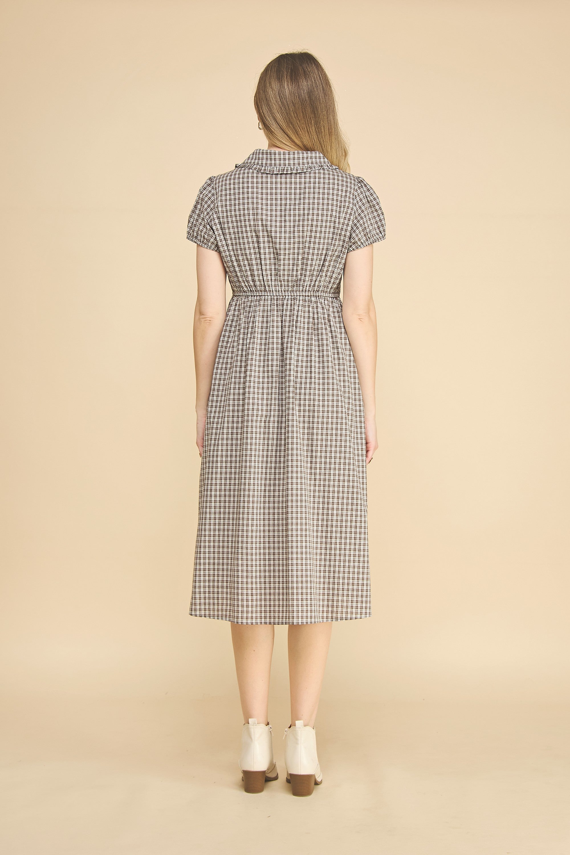 Collared Gingham Button Down Dress