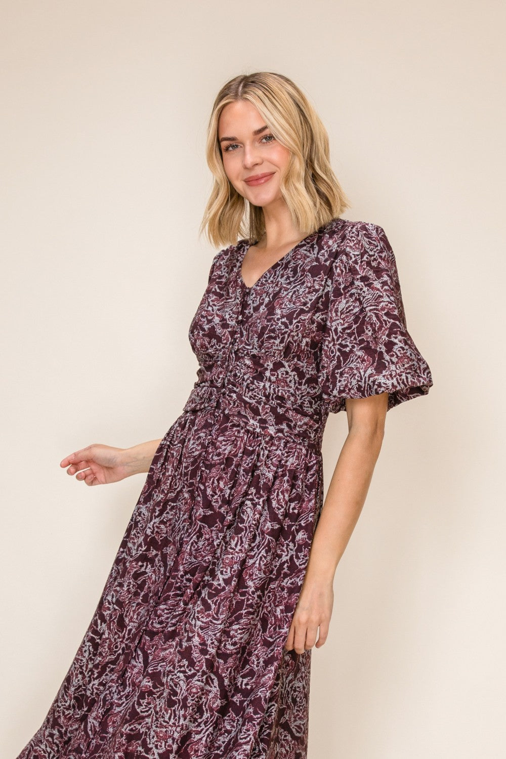 Printed Dress With Defined Waist Detail