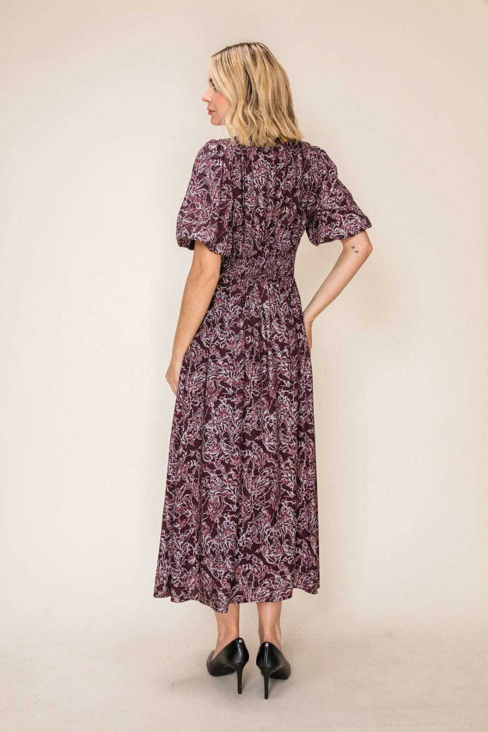 Printed Dress With Defined Waist Detail