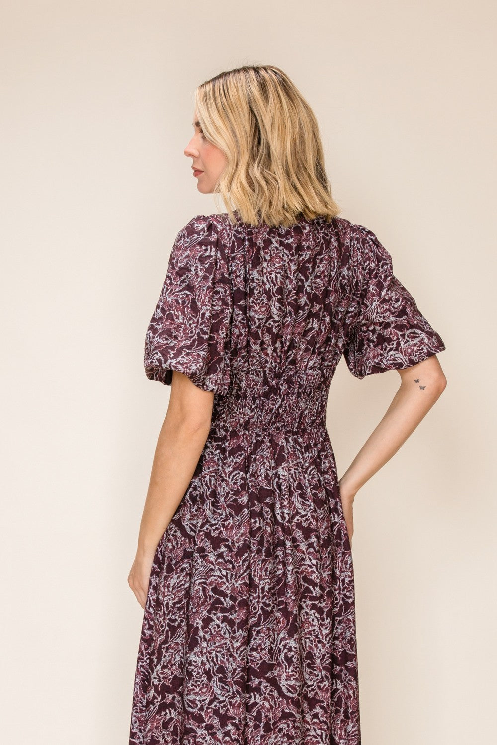 Printed Dress With Defined Waist Detail