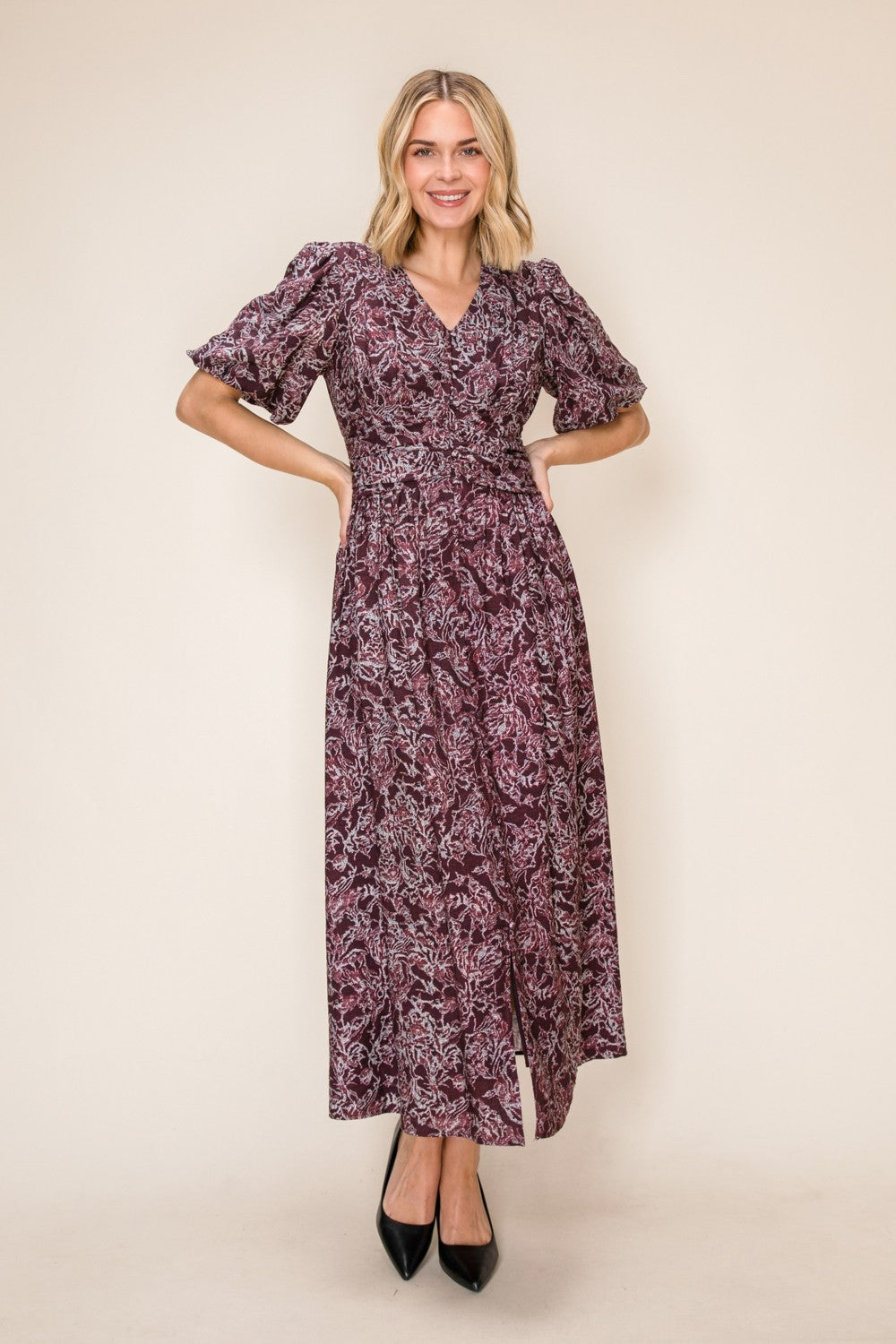 Printed Dress With Defined Waist Detail