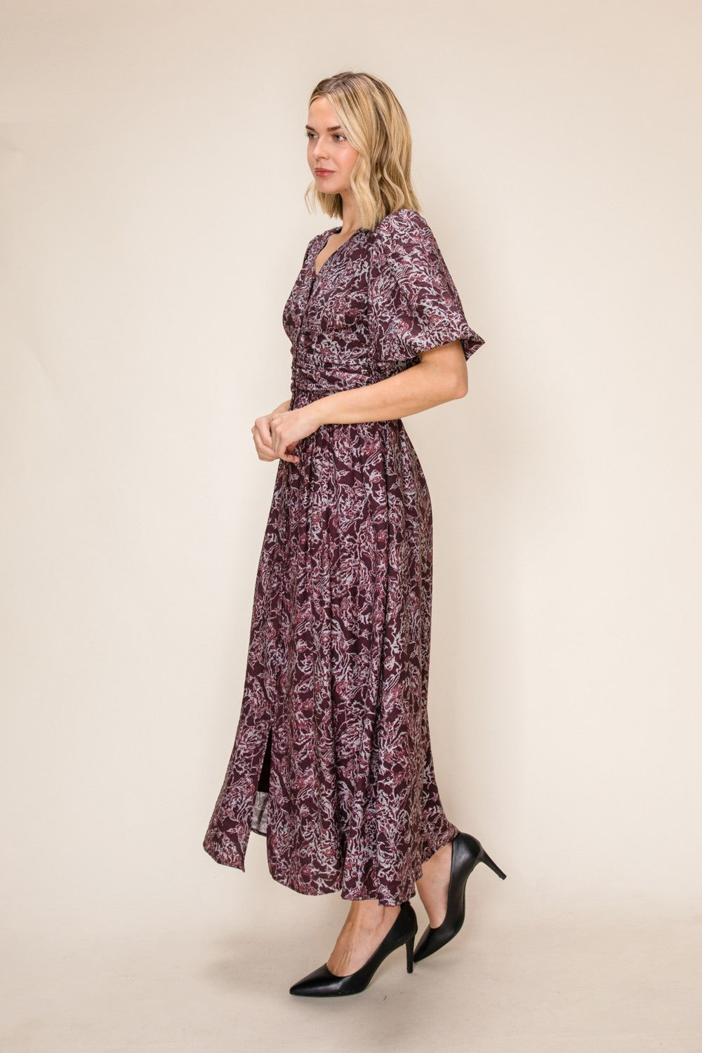 Printed Dress With Defined Waist Detail