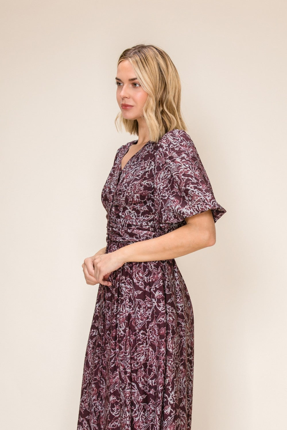 Printed Dress With Defined Waist Detail