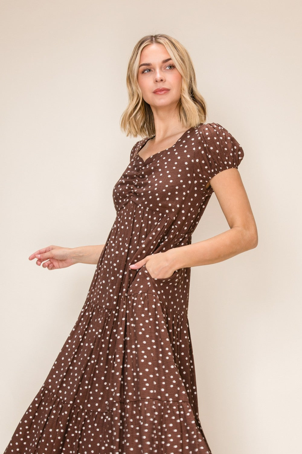 Sweetheart Polka Dot Tiered Dress