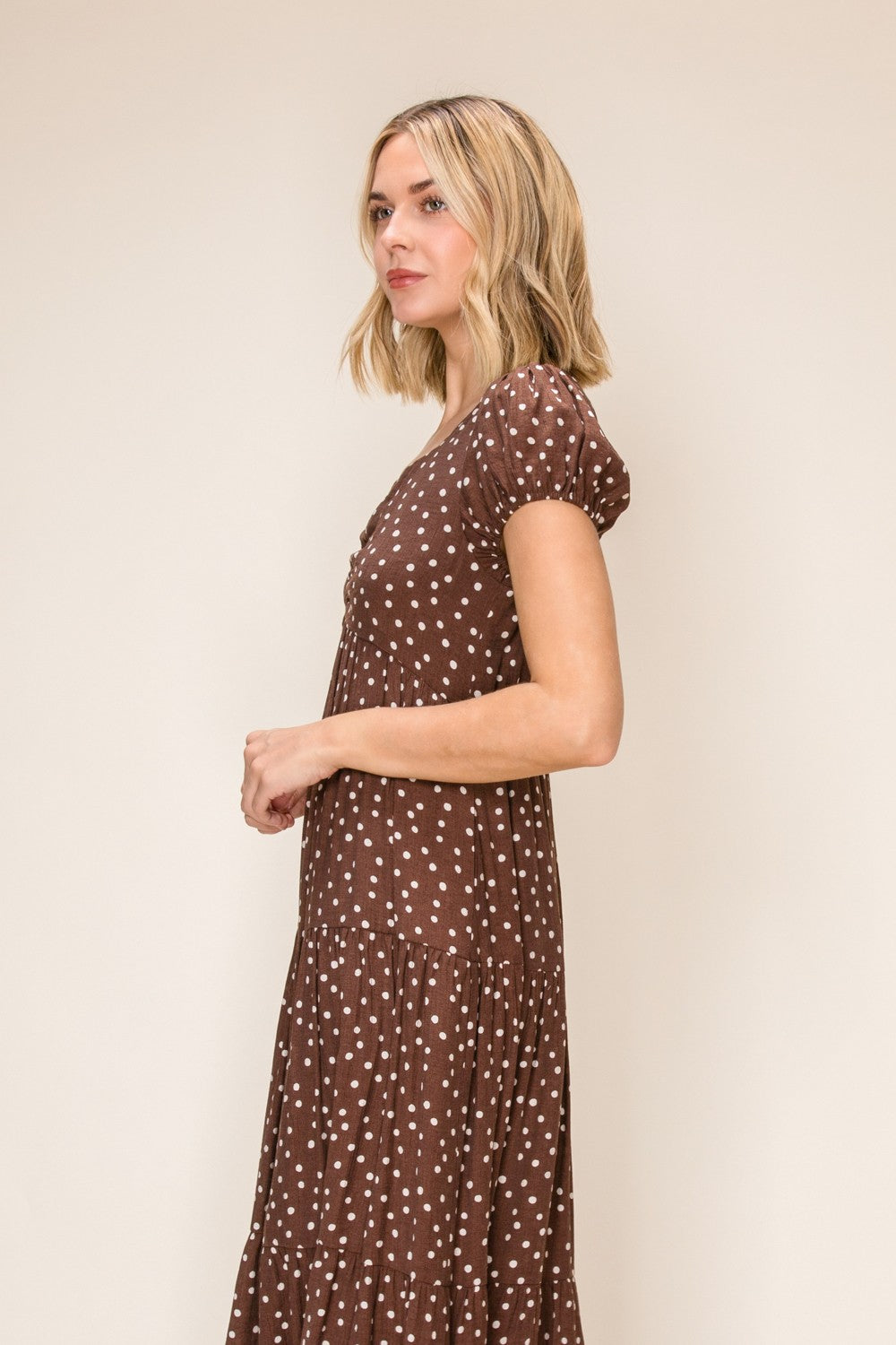 Sweetheart Polka Dot Tiered Dress