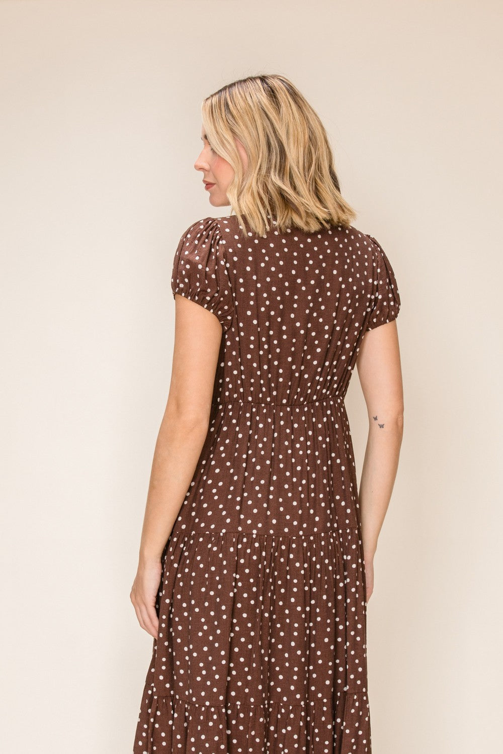 Sweetheart Polka Dot Tiered Dress